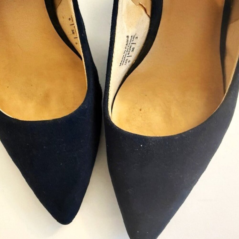 Navy Blue Kitten Wedge - Picture 6 of 7